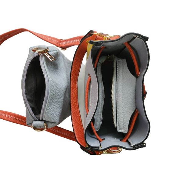 Colorblock Bucket Bag With Adjustable Strap & Drawstring Closure Cross Body - Picture 10 of 16